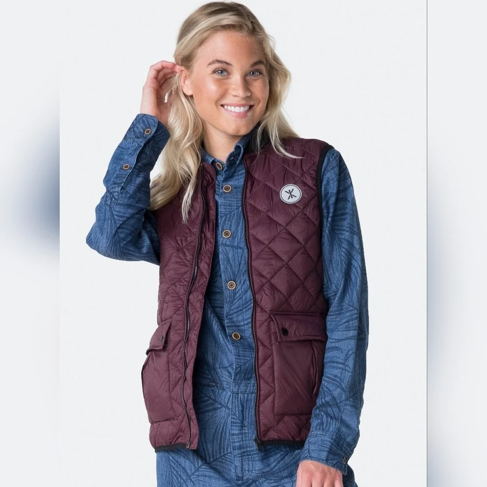 Onepiece Champ Quilted Vest Olive Green Unisex Men’s S Puffer Snap Pocket